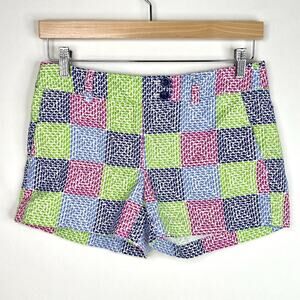 Vineyard Vines Whale Checker Print Low Rise Shorts Size 0